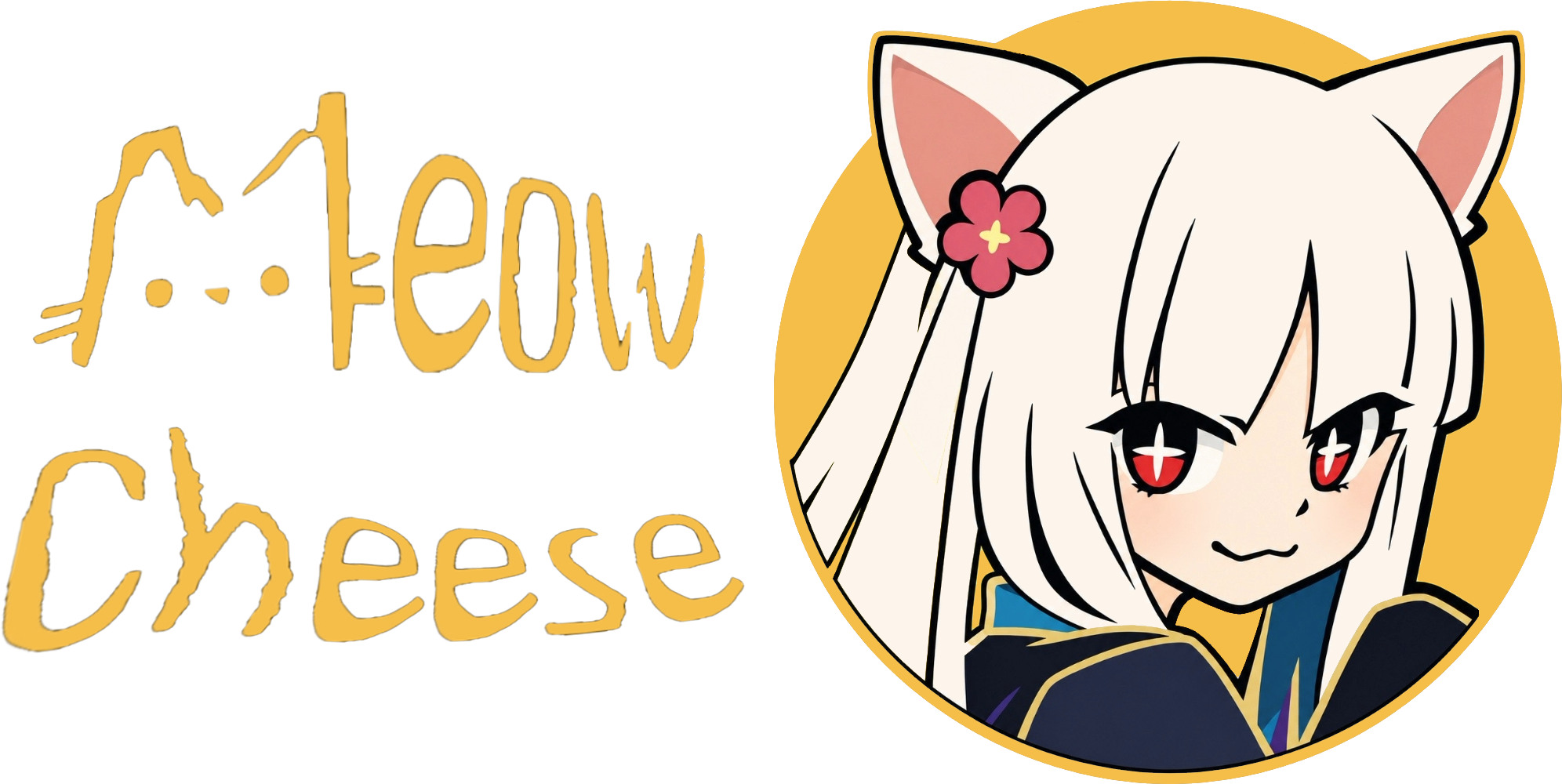Meow Cheese wordmark and mascot